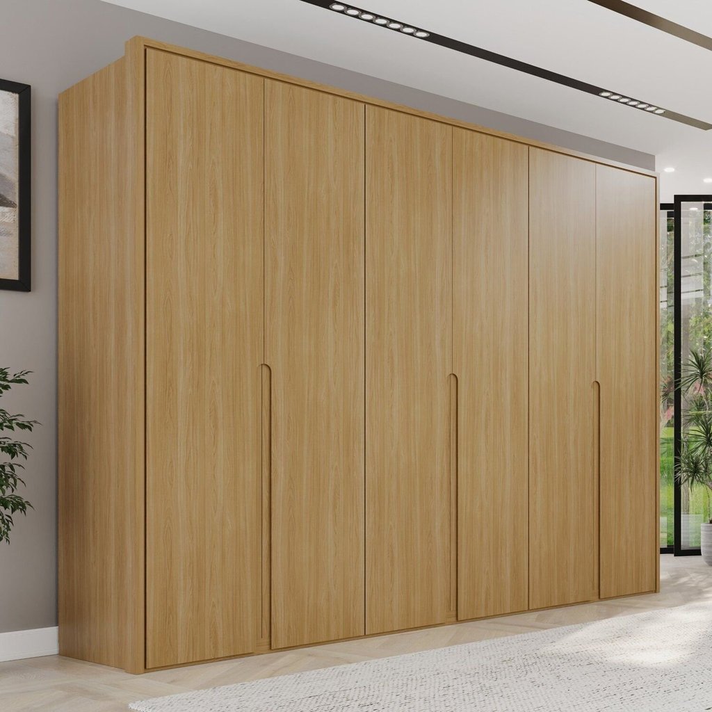 Guarda-Roupa Casal 6 Portas 6 Gavetas 100% MDF Lizz Marrom/Hannover Hanover