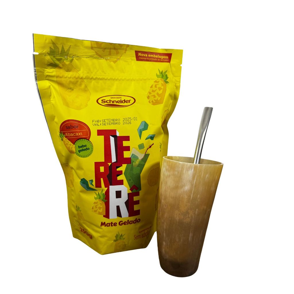 Kit Tereré – Guampa de +Bomba+Erva de Abacaxi 250g