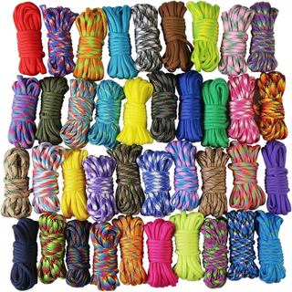 UOOOM 10 peças de Corda Paracord Colorida para Pulseiras, Corda de Paraquedas, Conjunto de Cordas para Sobrevivência ao 