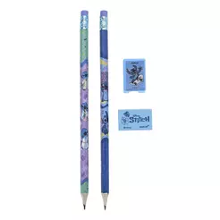 Kit 2 Lápis + Borracha + Apontador Disney Stitch Molin