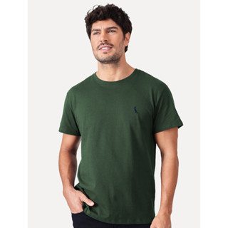 Camiseta Reserva Masculina Slim Algodão Peruano Verde Escuro em Oferta na Shopee