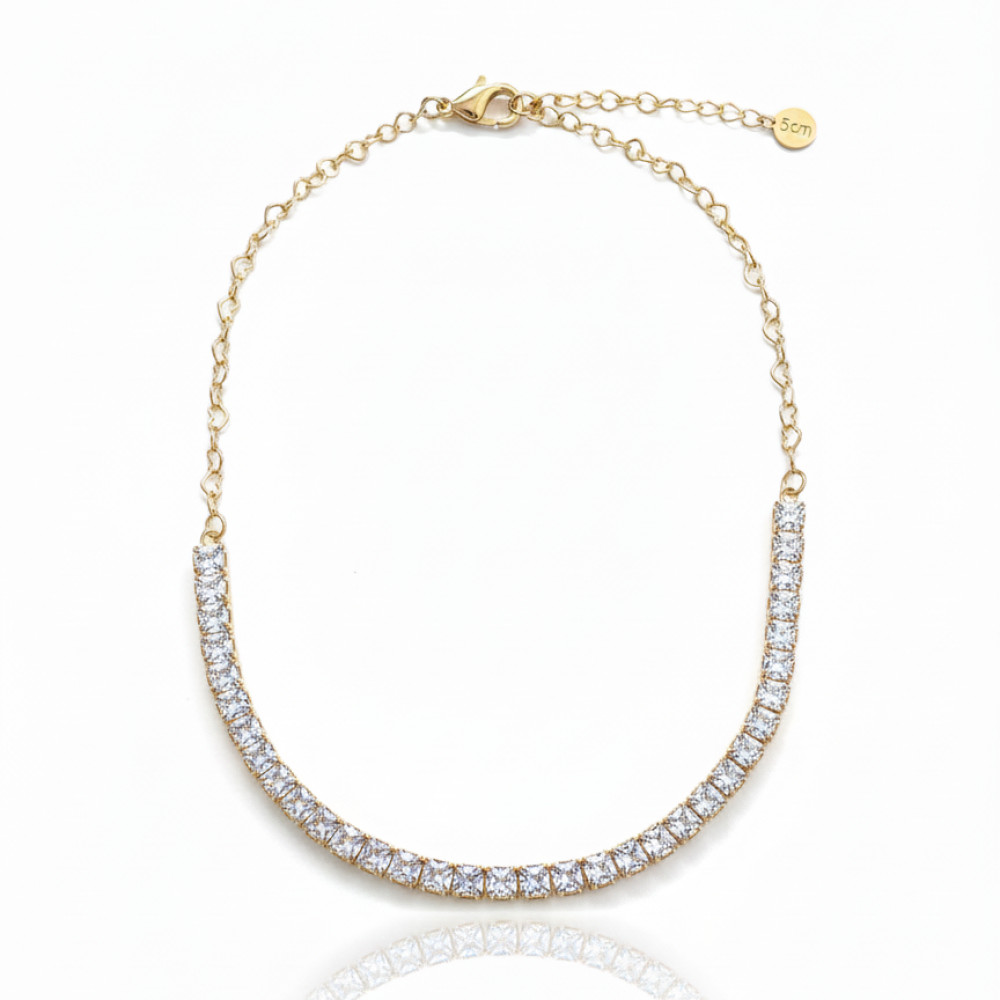 Gargantilha Riviera Colors Elo Coração Banhada | Feminino | Banhado Ouro 18K | Antialérgico | Semijoia | LABRILHO Joias