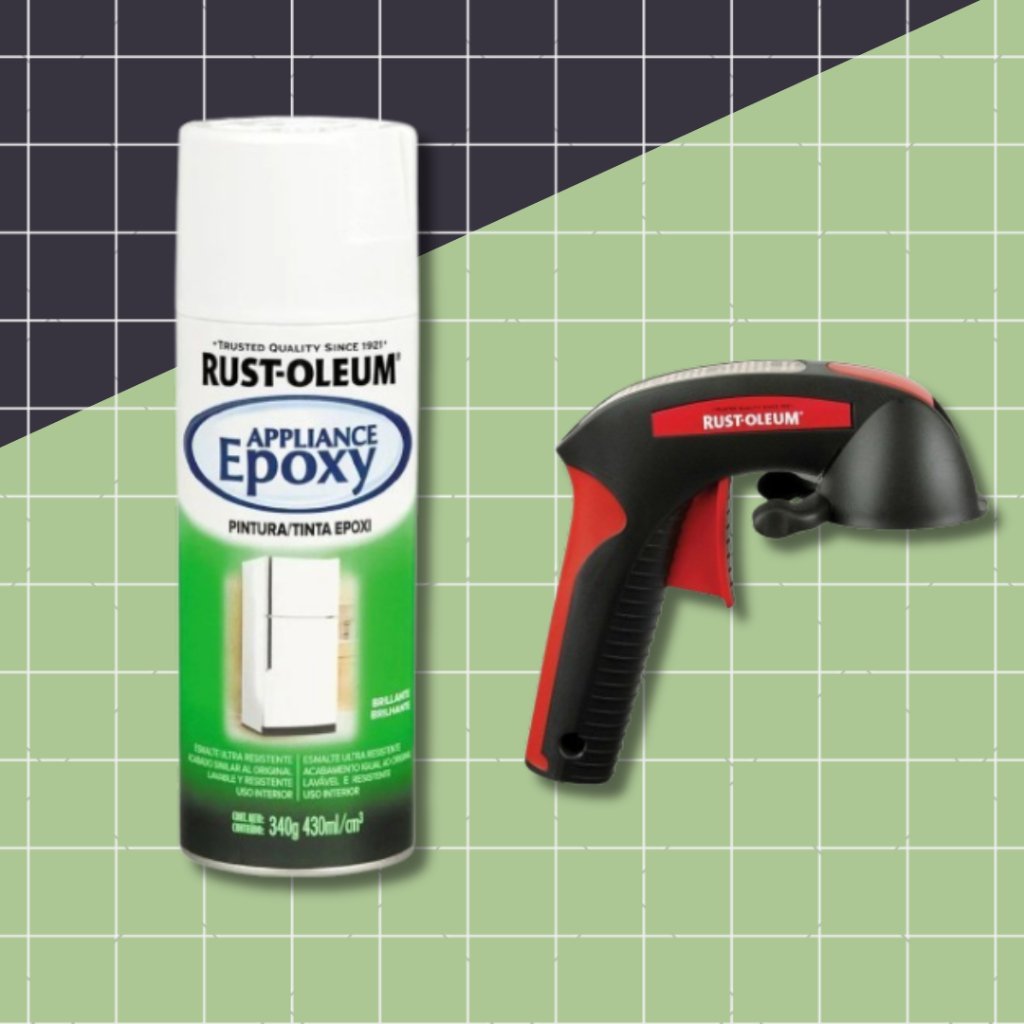 Kit Spray para Geladeira Epoxy Branco Brilhante e Gatilho Aplicador Rust Oleum
