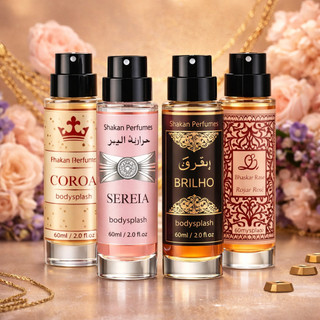 Kit 4 Bodysplash Arabe Feminino de Qualidade Essencia Concentrada Grife Alta Fixaçao Spra…