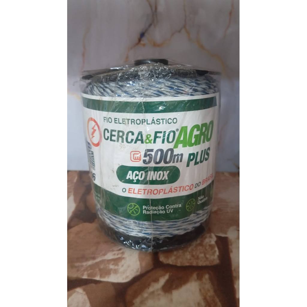Fio para Cerca Elétrica Rural Eletroplástico aço Inox Plus 15x06 Rolo 500m