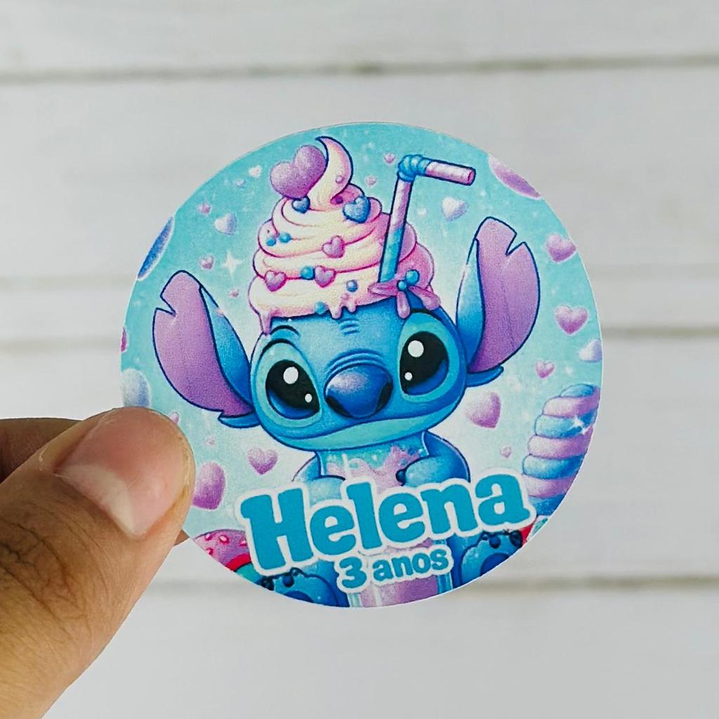 Adesivos Stitch Personalizados Com Nome 5x5 cm Lembrancinha Aniversário Infantil Decoração Mimos