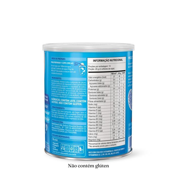 Detalhes do Leite em Pó MOLICO Desnatado Lata 280g