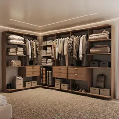 Guarda-Roupa Closet Modulado Sem Portas 6 Gavetas Alasca 360cm Freijó Carraro