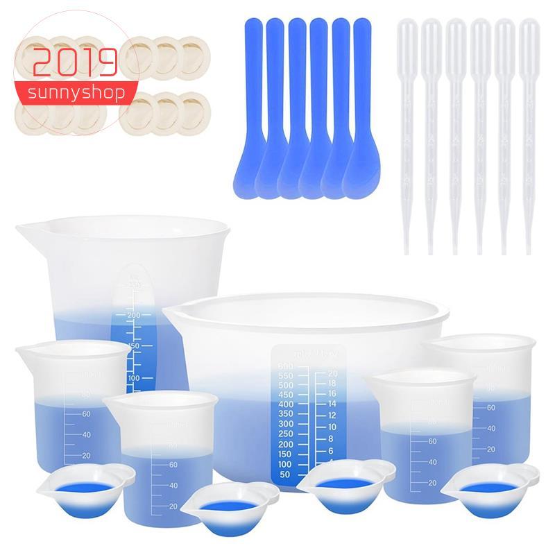 [Bestseller S] Copos De Medição De Silicone Para Resina , Suprimentos De Com 600ML E 250ML + De 100ML , Mistura