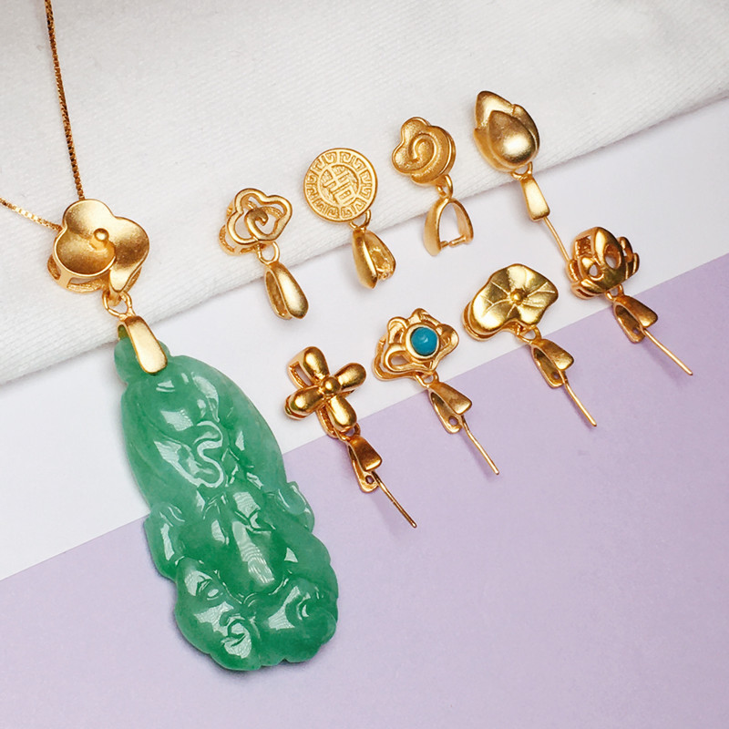 Frete grátis método antigo fivela pingente de ouro novo produto S925 prata esterlina fivela jade Jasper cera de abelha p