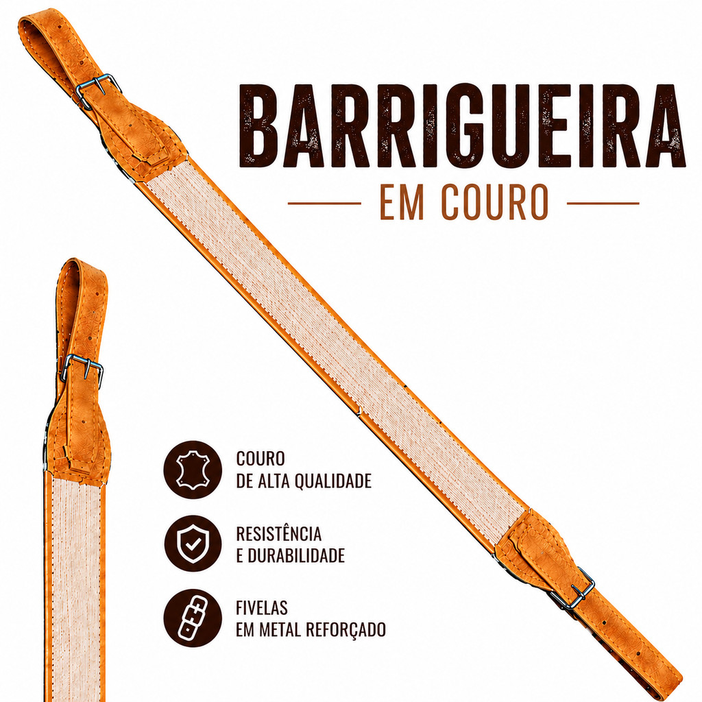 Cia Barrigueira para sela em Couro cilha