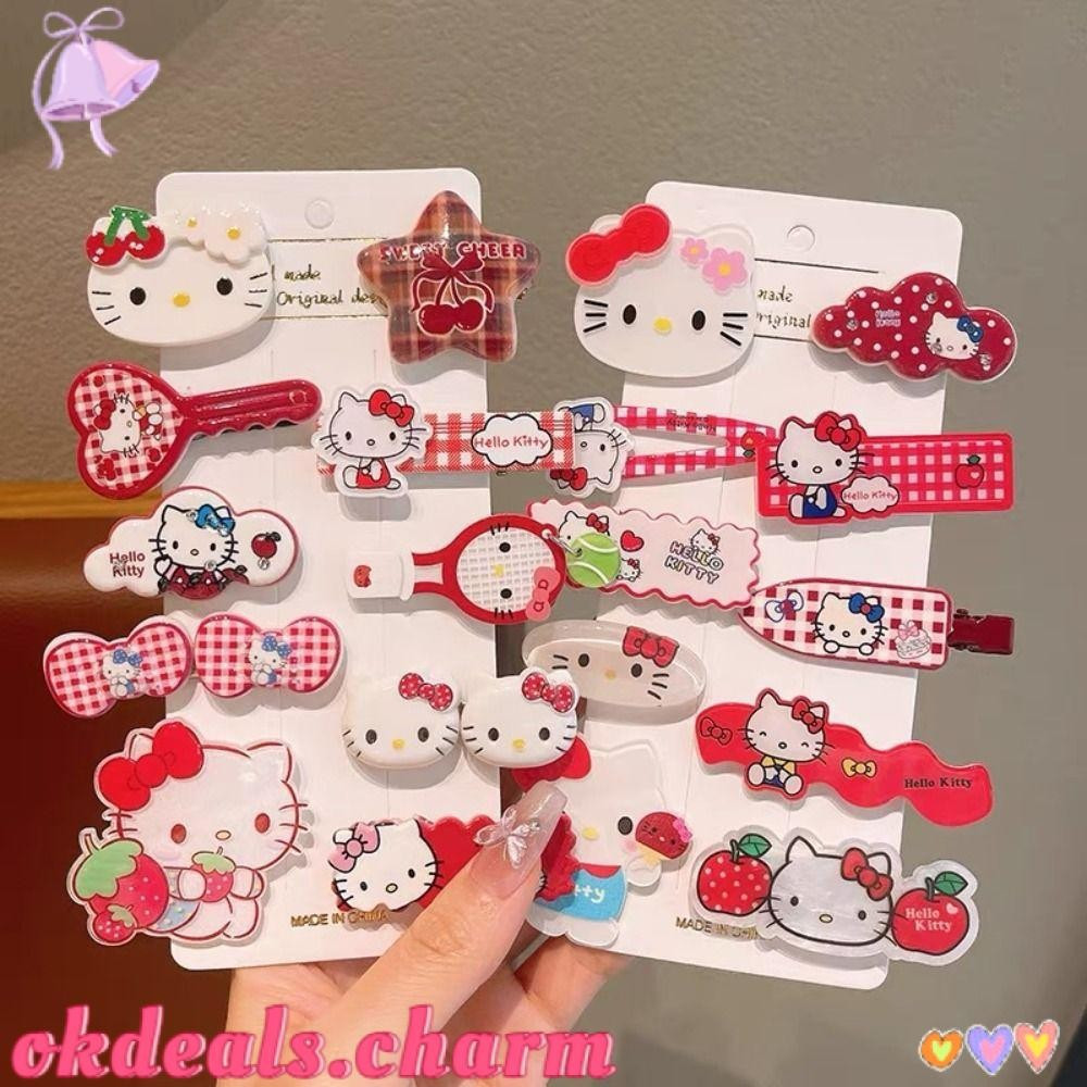 10 presilhas de cabelo, fofas da Hello Kitty, acessórios multicoloridos
