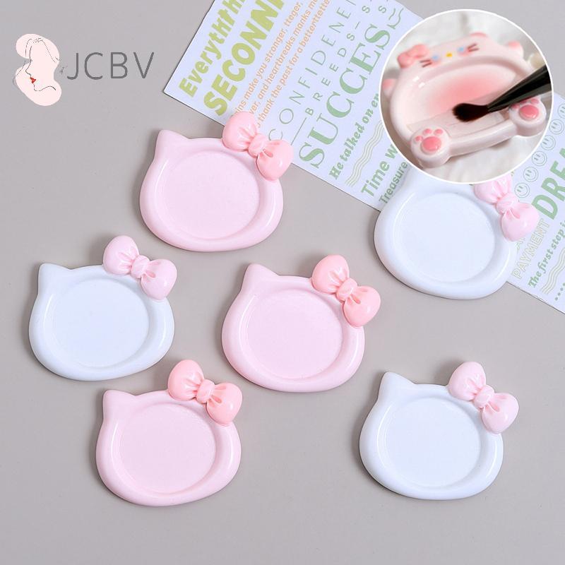 [JCBV] 2 Unidades Design Paleta De Pintura De Resina Com Arco De Gato Fofo Mini Portátil Ins Vento Tom Ferramentas Para 