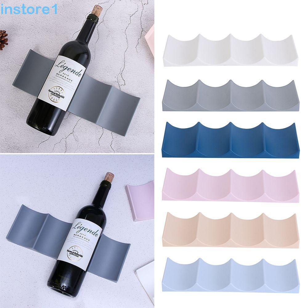 INSTORE Rack De Vinho Suprimentos De Cozinha Esteira De Exibição Economia De Espaço Empilhável Despensa Bancada De Plást