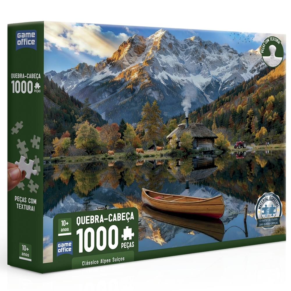 QUEBRA CABEÇA ALPES SUÍÇOS 1000 PEÇAS TOYSTER PUZZLE CLÁSSICOS PAISAGEM TURÍSTIC