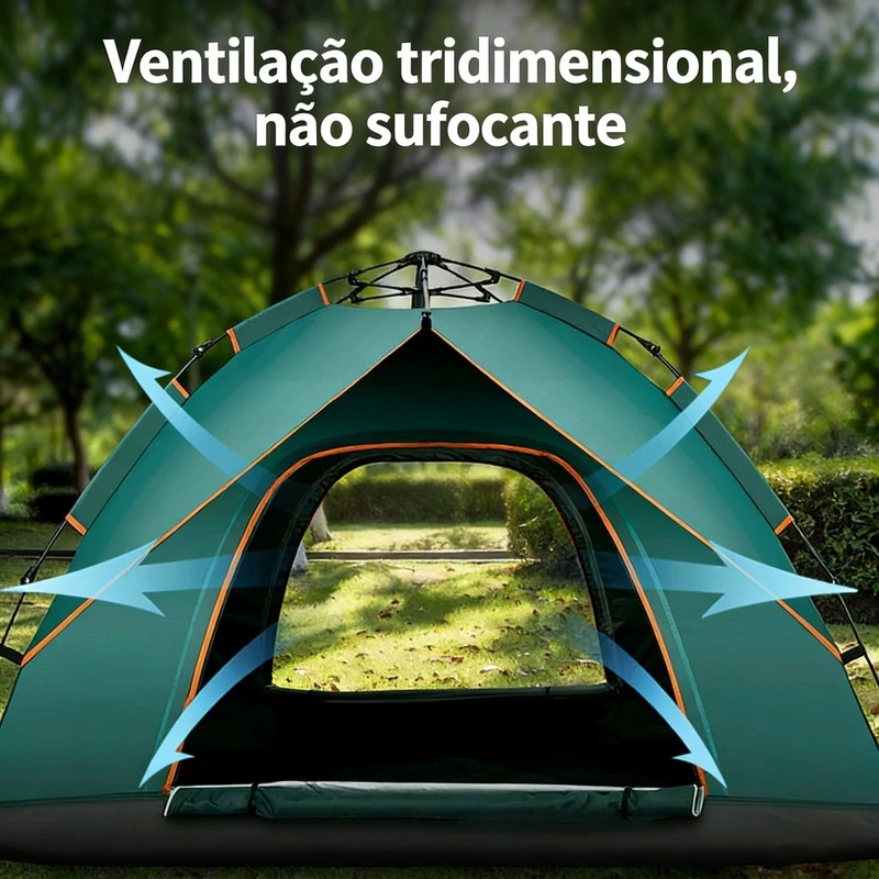 Barraca de Camping Automática 3-4 Pessoas Prova d'Água 200×200×135cm — foto 3