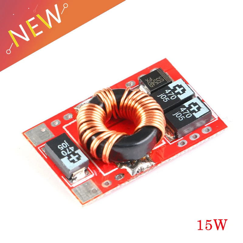 Conversor De Impulso DC-3V 3.7V 4.2V Step Up 5V 3A 15W Bateria De Lítio Placa De Módulo De Carregador De Fonte De Alimen