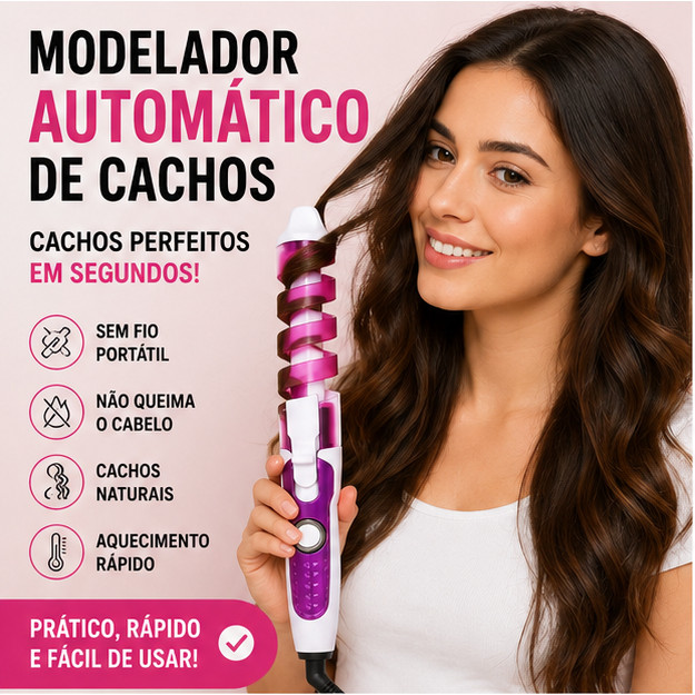 Cacheador Automático Profissional Modelador de Cachos Auto Curl babyliss