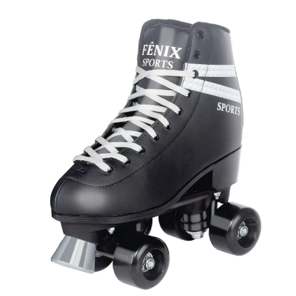 Patins Fenix 4 Rodas Roller Skate Ajustável Preto Fenix 31 - 34