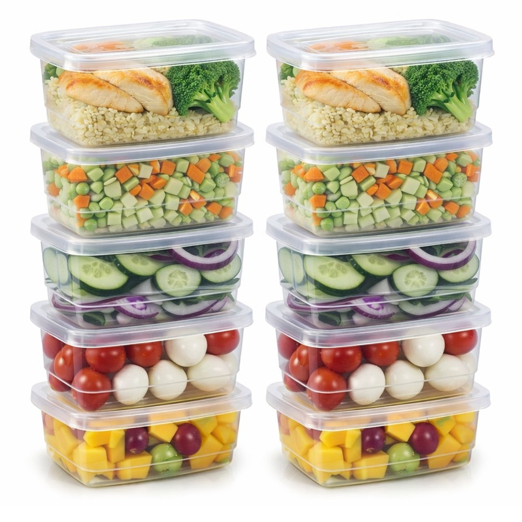 Imagem Kit 30 Potes Marmita 300ml Retangular BPA Free Leve 30 Pague 24 | Micro-ondas Freezer Lava Louças