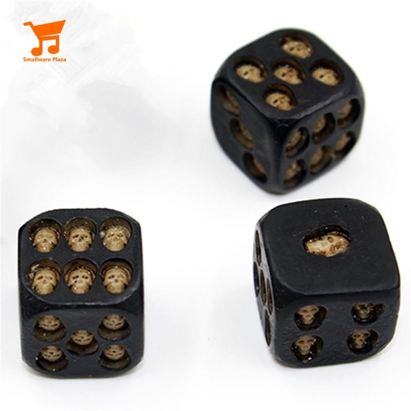 Conjunto de 3 peças de dados de resina criativos em formato de caveira de seis lados para entretenimento em festas e jog