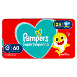 Fralda Pampers Supersequinha Tamanho G 60 Unidades Descartáveis