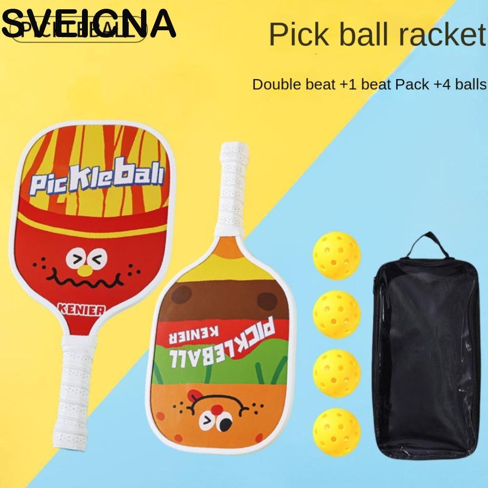Conjunto De Pás De Pickleball SVEICNA , 2 Bola De Picles De Fibra De Vidro Antiderrapante Para Raquete