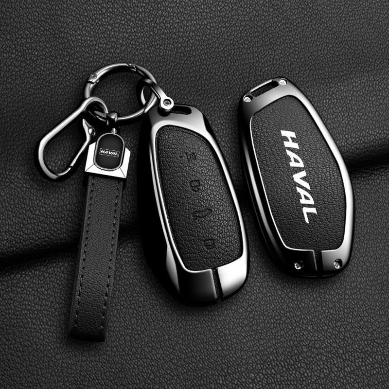 Capa de Chave de Carro em Liga de Zinco e Couro para Great Wall Haval Hover H3 H5 H7 H9 H8 H2 M4 Acessórios para Carr