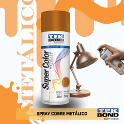 Tinta Spray Metálica Cobre Tekbond Super Color 350ml Secagem Rápida