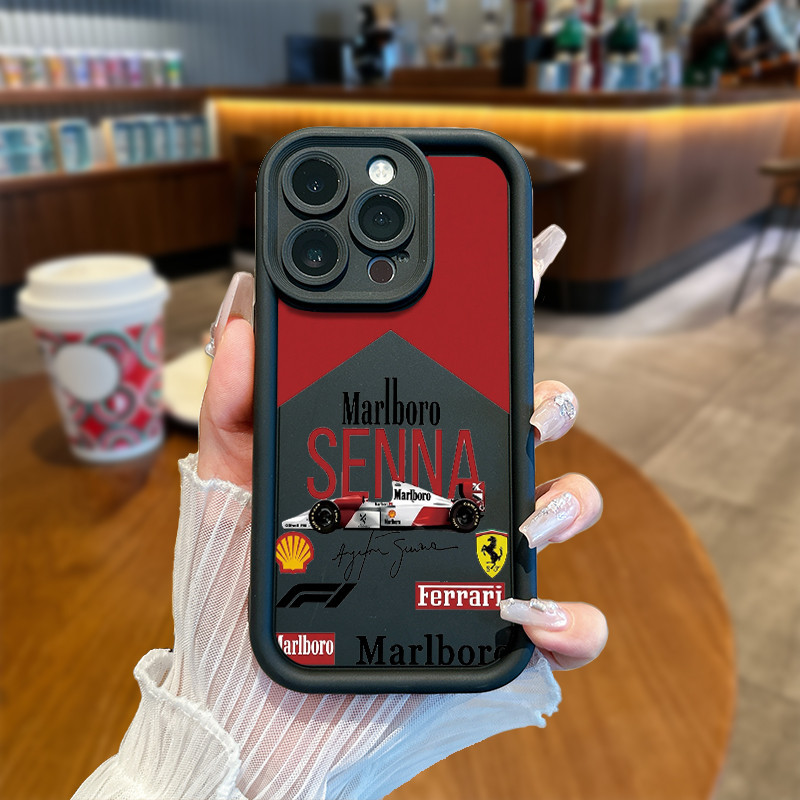 Capinha de capa Carro Ferrari F1 Adequado Para iPhone XR 17 16 15 14 13 12 11 PRO MAX XS 7 8+ Black Capa TPU choque