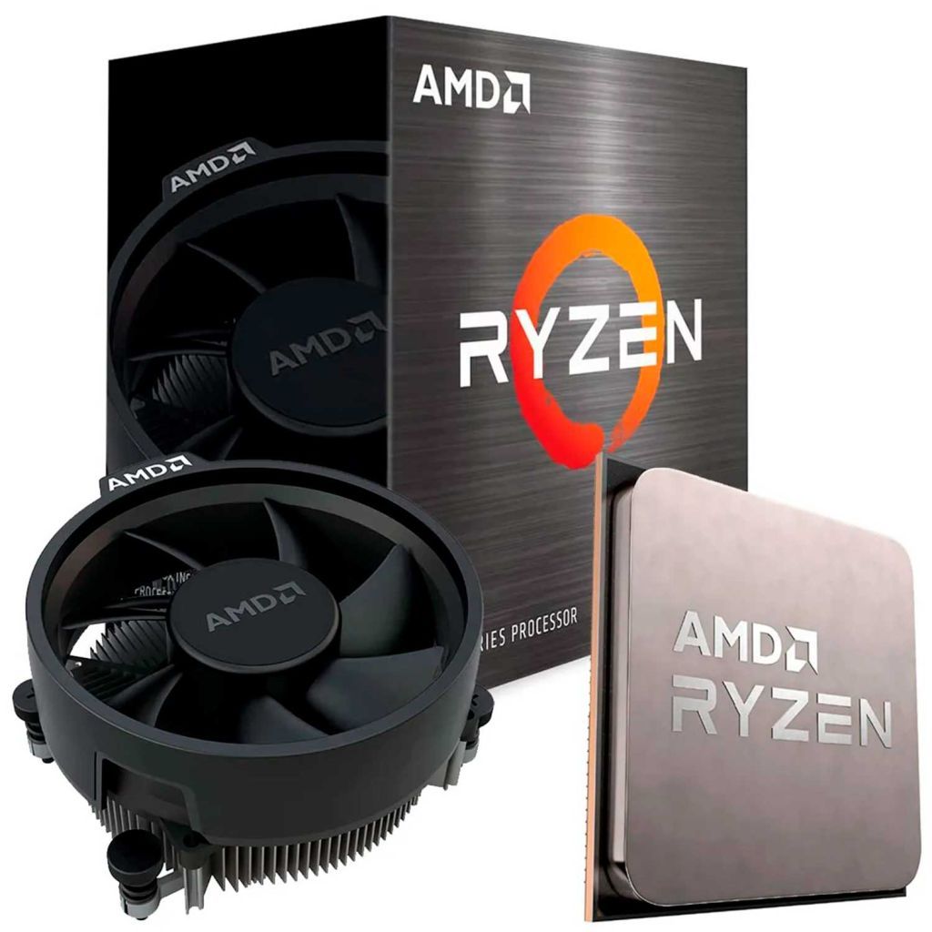 Processador AMD Ryzen 5 5500, 3.6GHz (4.2GHz Max Turbo), AM4, Cache 19MB, DDR4, Sem Vídeo Integrado - 100-100000457BOX