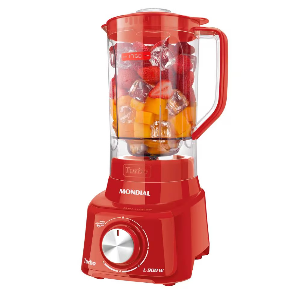 Liquidificador Turbo com 5 Velocidades 900W Mondial