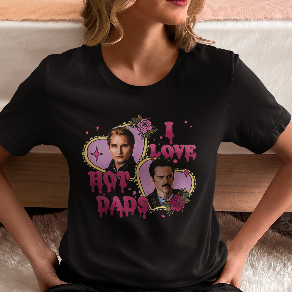 Camiseta T-Shirt I Love Charlie Swan Carlisle Cullen Hot Dads Meme Engraçada Crepusculo Twilight Filme Blusa Feminina