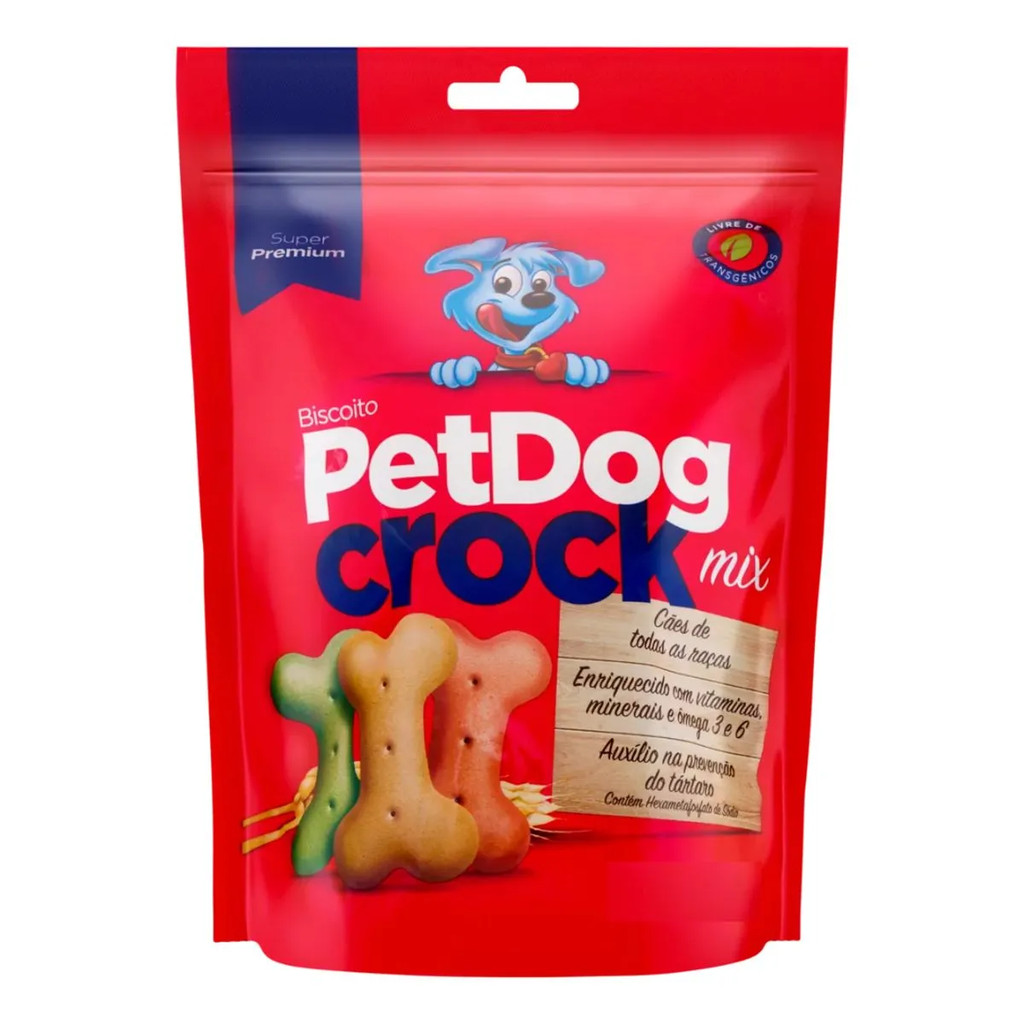 Biscoito Pet Dog Crock Mix  Cães Adultos 1kg