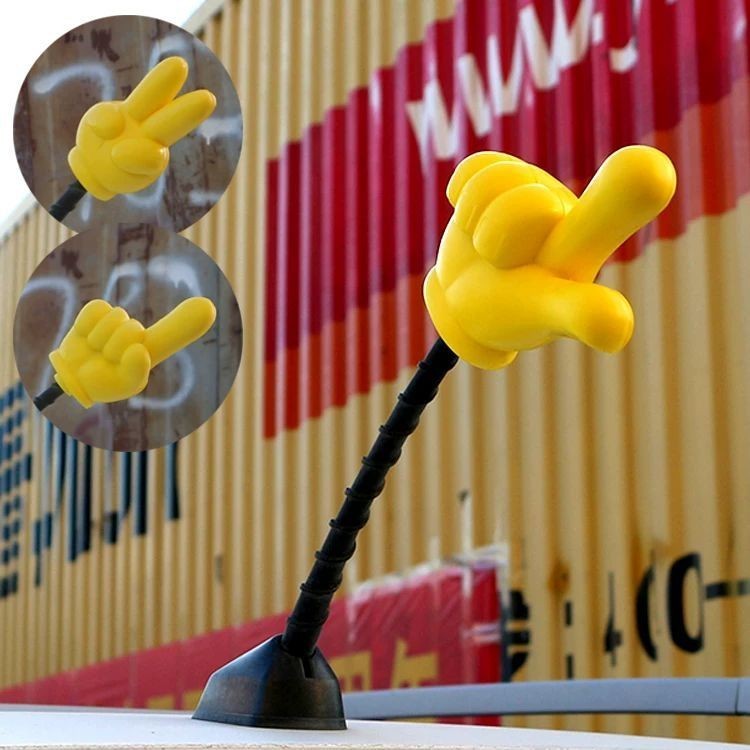 Carro jdm antena decoração dedo boneca bola fora do carro bonito dos desenhos animados MINI antena bola telhado modifica