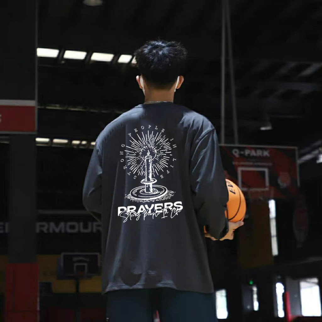 2025 primavera outono novo estilo malha de secagem rápida esportes de manga comprida camiseta treinamento masculino amer
