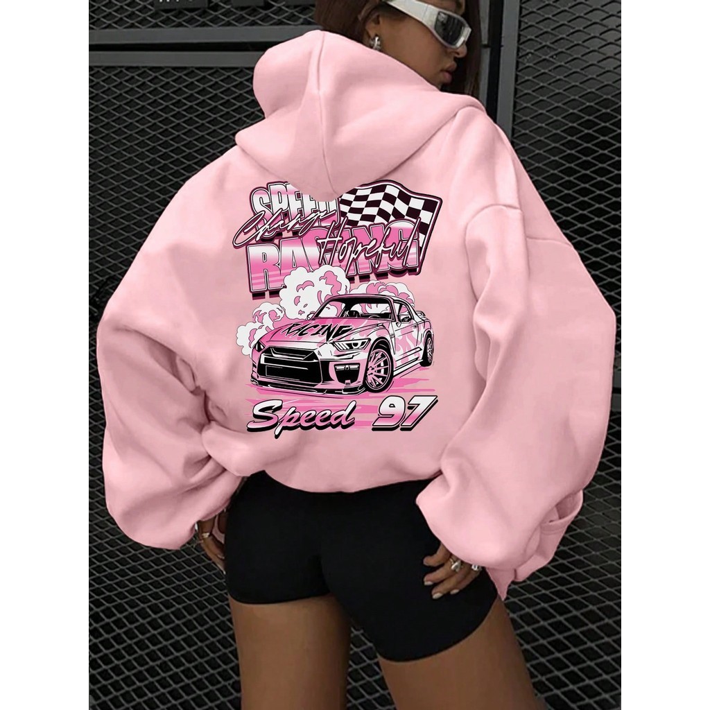 Moletom Feminino Canguru Blusa De Frio Estampado Agasalho Estampado Flanelado Spped