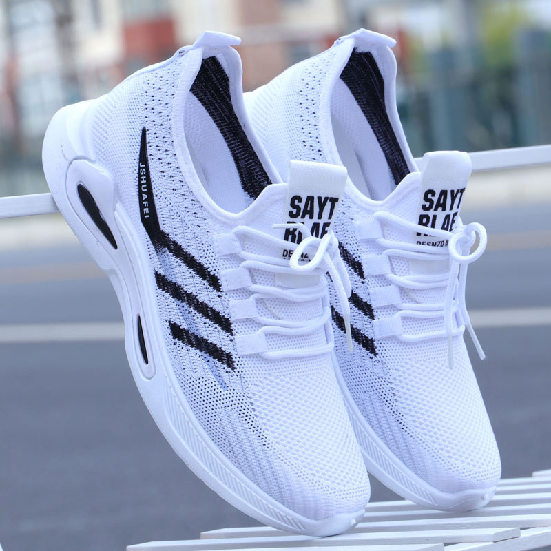 Sapatos masculinos de malha respirável sapatos esportivos sapatos de verão sapatos casuais masculinos desodorante leve A