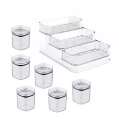 Kit 6 Porta Temperos Condimentos 150ml com Organizador Multinível UZ1997 - UZ
