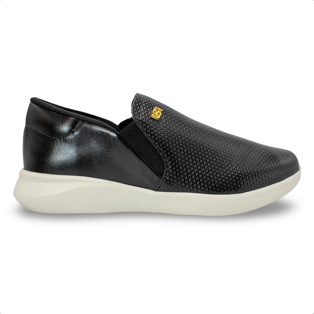 Tênis Usaflex Feminino Slip On em Couro Casual UD03007