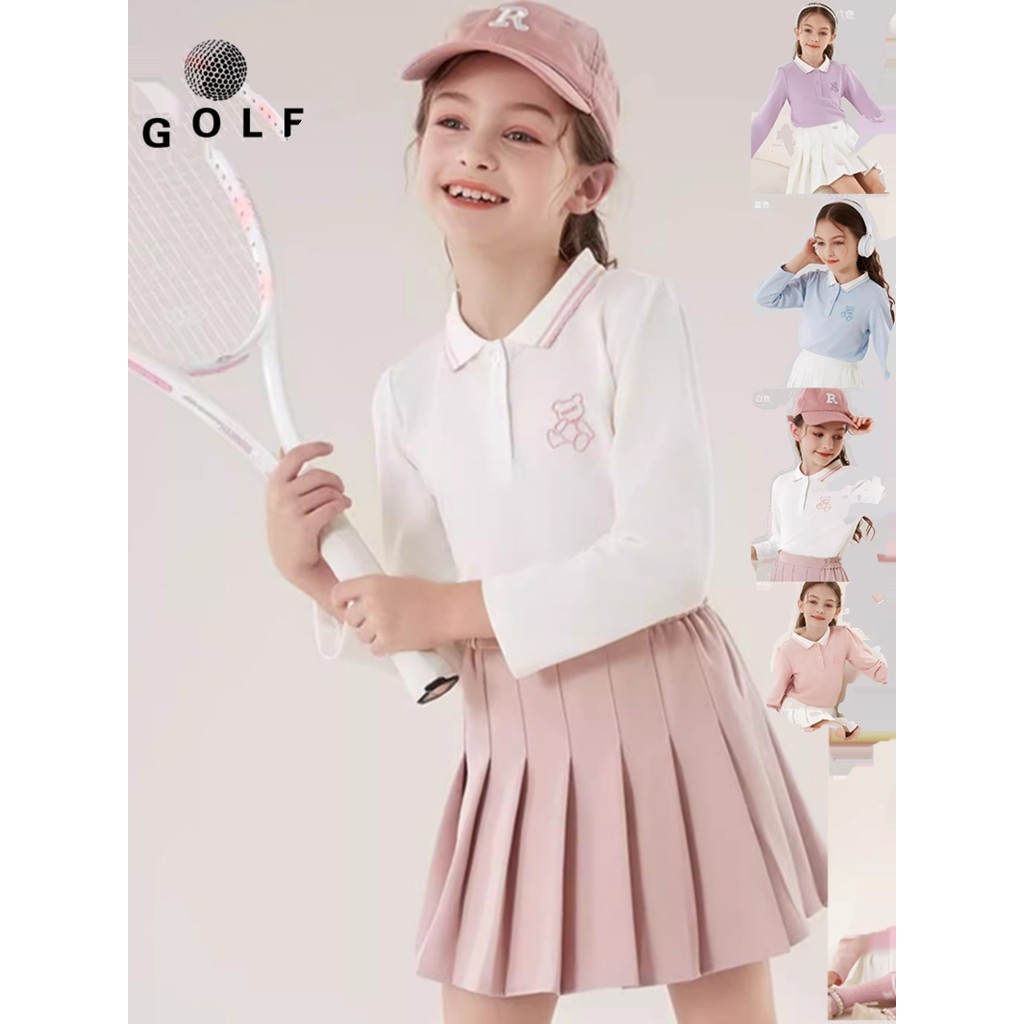 Golfe crianças roupas primavera outono meninas manga comprida camiseta Casual esportes respirável bola camisa meninas tê