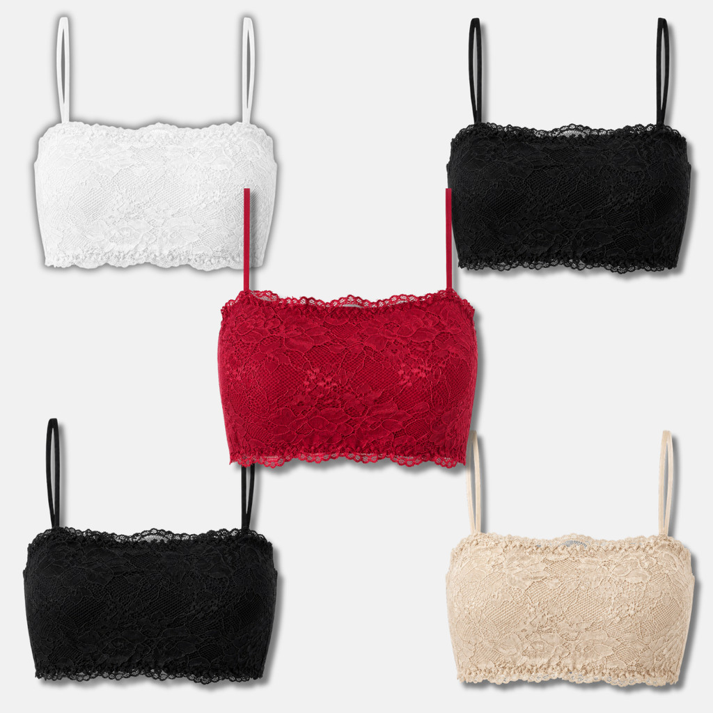 Kit 5 Cropped Rendando Confortável Alça Fina Feminina Top Com Bojo Leve Transparência Sustentação
