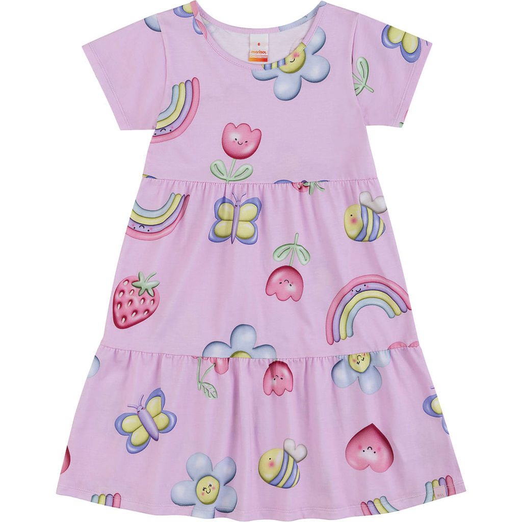 Vestido Curto Estampado Infantil Menina Marisol
