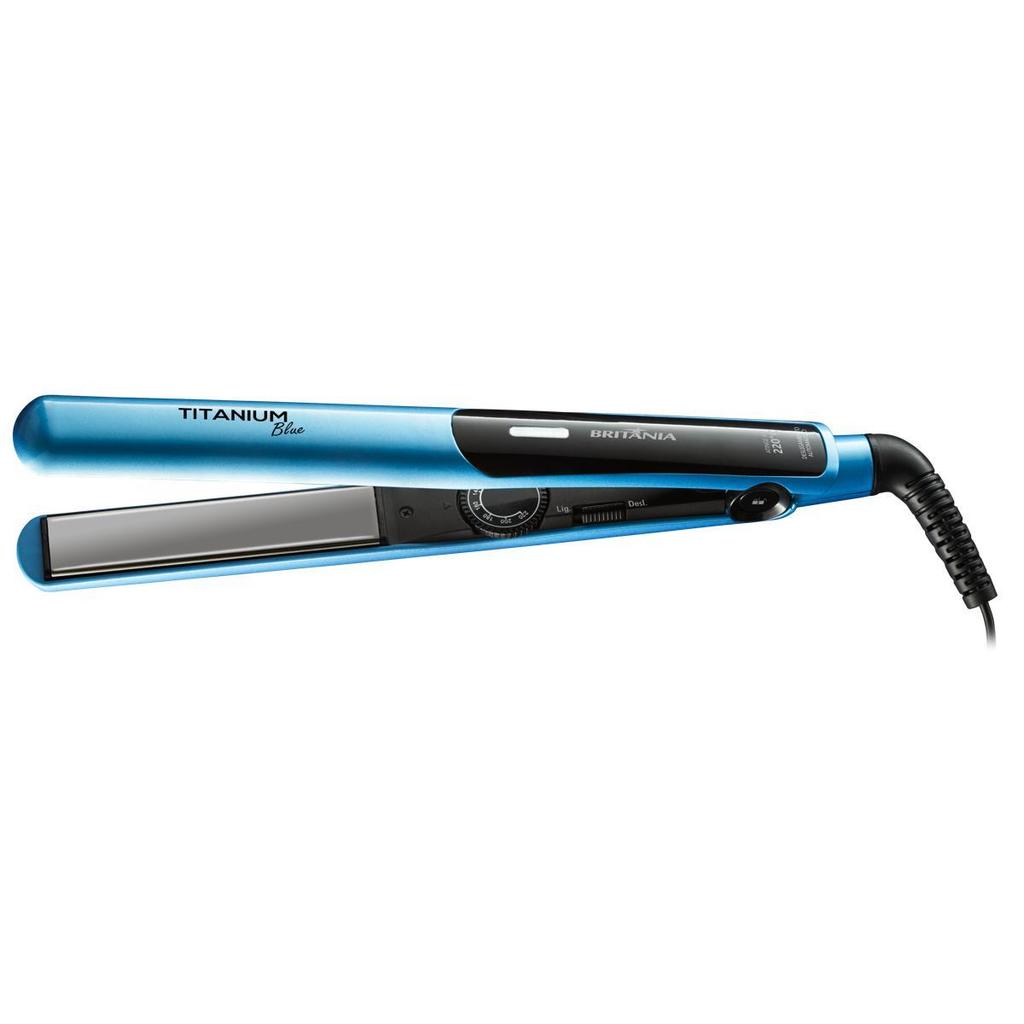 Prancha Britânia Titanium Blue Cordão Giratório