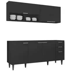 Armário de Cozinha CP01 Para Pia 180cm Pérola Z34 Preto - Mpozenato