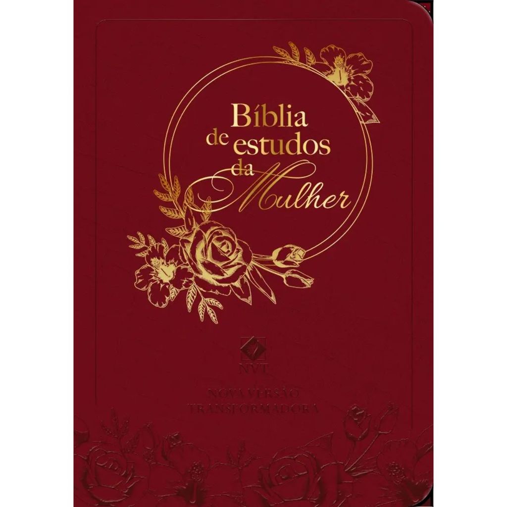 Bíblia De Estudo Da Mulher | NVT | Capa Luxo Vinho | Com Índice Lateral | Pão Diário
