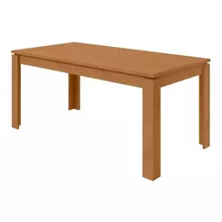 Mesa de Sala Jantar Athenas c/ Tampo Madeirado 180x90cm Amêndoa - Lopas