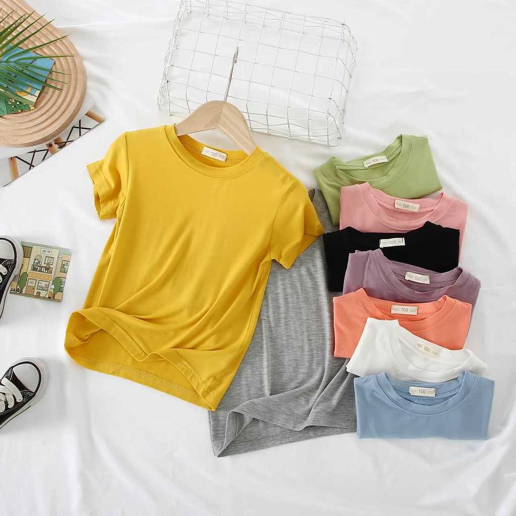 Crianças de manga curta topo estilo fino verão pequeno médio pequeno crianças camiseta meninos meia manga feminino bebê 