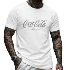 Camiseta Coca-Cola Clássica Blusa Retrô Camisa Masculina 100% Algodão Camiseta Estampada Streetwear