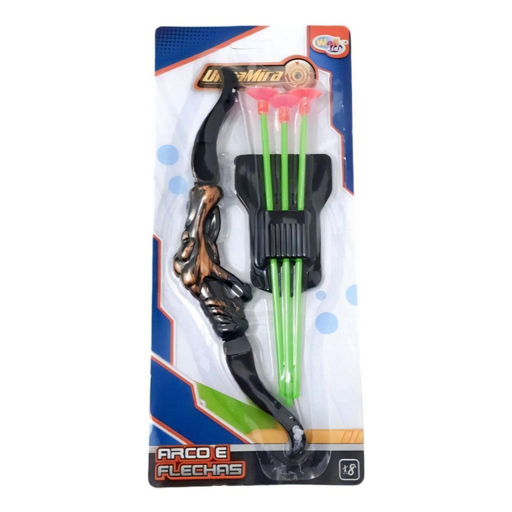 Kit  Mini Arco e Flecha Infantil Verde Well Kids – Brinquedo com Ventosas Seguro e Divertido